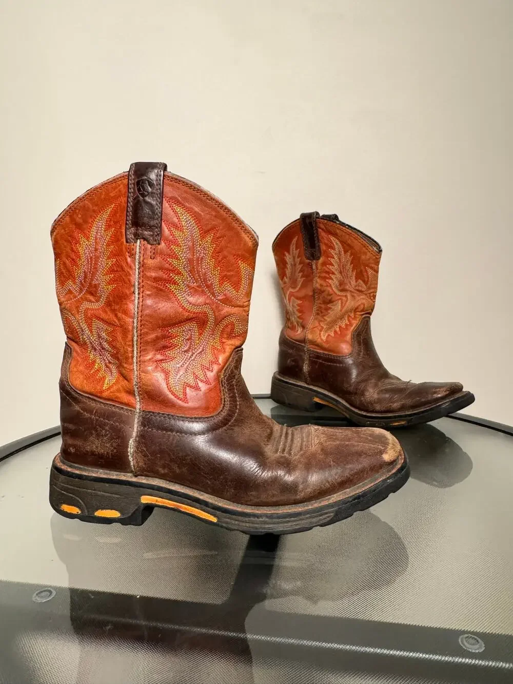 Kids 2 Ariat Fatbaby Style Leather Cowboy/Cowgirl Boots